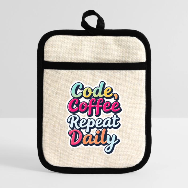 Code Sleep Debug Repeat Programmer Shirt Pot holders with rubber back