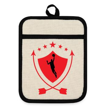 Basketball / Basketball / Basktet-Ball / Sports - Pot holders with rubber back - linen/black  - Front
