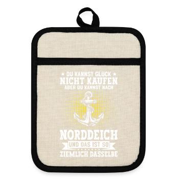 NORTH SEA YOU CAN'T BUY HAPPINESS BUT AFTER - Pot holders with rubber back - linen/black  - Front