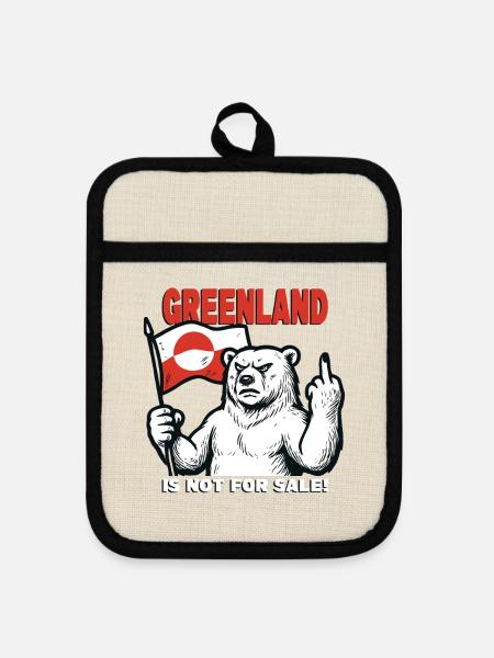 Greenland Is Not For Sale - Topflappen mit Gummirückseite - Leinen/Schwarz