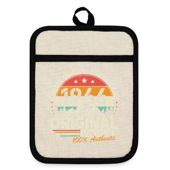 1966 Original Vintage Geburtstag Geschenk - Topflappen mit Gummirückseite - Leinen/Schwarz  - Vorne