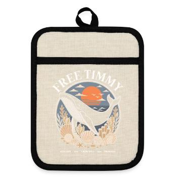 Humpback Whale Timmy Hope Statement Merch - Pot holders with rubber back - linen/black  - Front