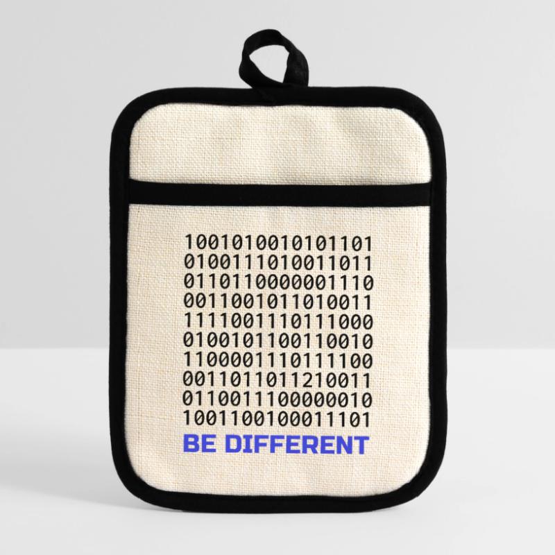 Be Different: Binary Pattern with Message Pot holders with rubber back