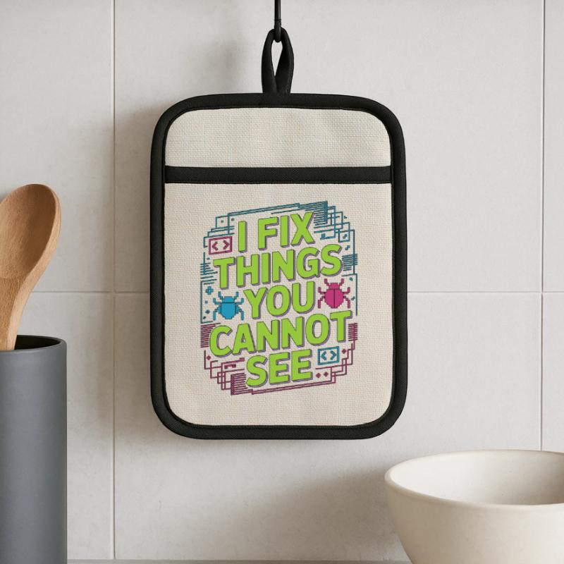 Game Developer I Fix Things Software Developer Pot holders with rubber back