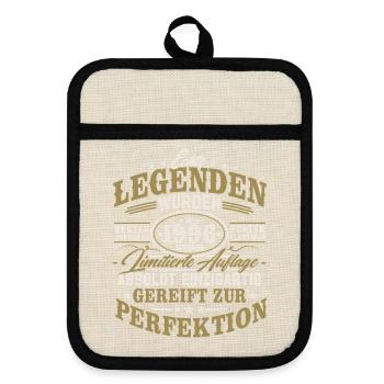 1996 Jahrgang geboren Legenden Vintage Geburtstag - Topflappen mit Gummirückseite - Leinen/Schwarz  - Vorne