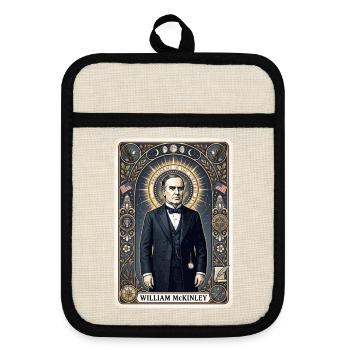 William McKinley Tarotkarte - Topflappen mit Gummirückseite - Leinen/Schwarz  - Vorne