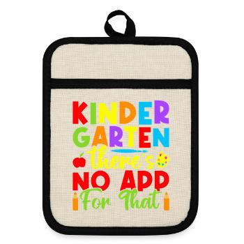 Pre K Teacher No App For That Kindergarten Teacher - Topflappen mit Gummirückseite - Leinen/Schwarz  - Vorne