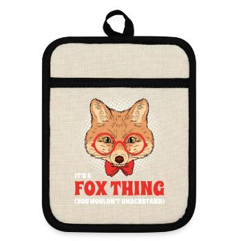 Fuchs It's A Fox Thing You Wouldn't Understand - Topflappen mit Gummirückseite - Leinen/Schwarz  - Vorne