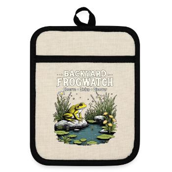 BackYard Frogwatch Wetland Wildlif - Topflappen mit Gummirückseite - Leinen/Schwarz  - Vorne