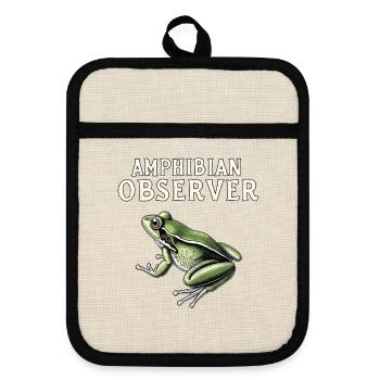 AmphIbian Observer Wetland Wildlif - Topflappen mit Gummirückseite - Leinen/Schwarz  - Vorne