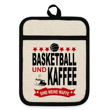 Basketball Basketballspieler Sport Verein - Topflappen mit Gummirückseite - Leinen/Schwarz  - Vorne