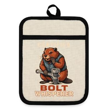 Certified Bolt Whisperer - Topflappen mit Gummirückseite - Leinen/Schwarz  - Vorne