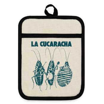 La Cucaracha Band - Topflappen mit Gummirückseite - Leinen/Schwarz  - Vorne