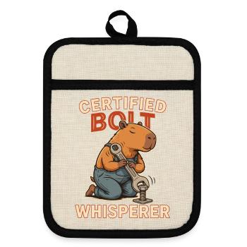 Certified Bolt Whisperer - Topflappen mit Gummirückseite - Leinen/Schwarz  - Vorne