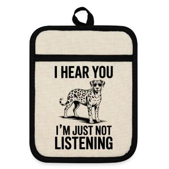 Lustiges Louisiana Catahoula Leopard Dog Geschenk  - Topflappen mit Gummirückseite - Leinen/Schwarz  - Vorne