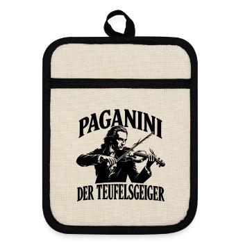 Paganini - Der Teufelsgeiger - Violine Geige - Topflappen mit Gummirückseite - Leinen/Schwarz  - Vorne