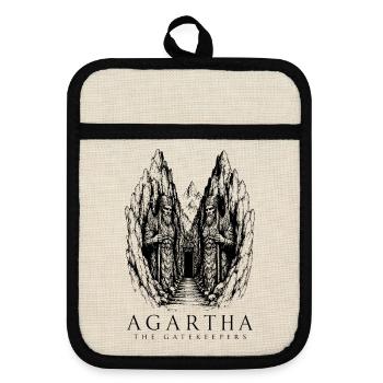 Agartha-Torwächter - Topflappen mit Gummirückseite - Leinen/Schwarz  - Vorne