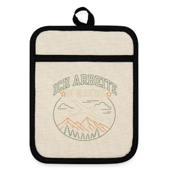 Arbeite in Gleitzeit Segelflieger - Topflappen mit Gummirückseite - Leinen/Schwarz  - Vorne