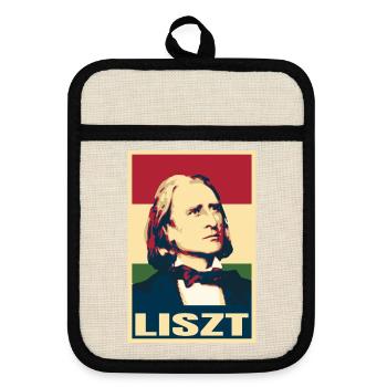 Franz Liszt Ungarischer Komponist Pianist Musik - Topflappen mit Gummirückseite - Leinen/Schwarz  - Vorne
