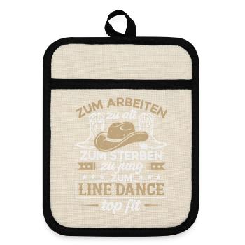 Line Dance Western Country Tänzer Linedance Tanzen - Topflappen mit Gummirückseite - Leinen/Schwarz  - Vorne