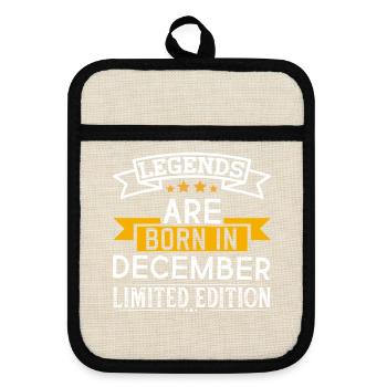 Legends are Born in December Limited Edition - Topflappen mit Gummirückseite - Leinen/Schwarz  - Vorne