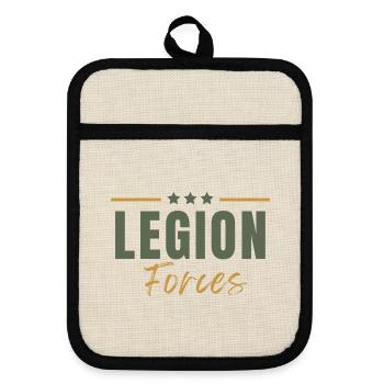 Legionstruppen - Topflappen mit Gummirückseite - Leinen/Schwarz  - Vorne