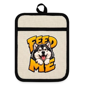 Alaskan Malamute - Topflappen mit Gummirückseite - Leinen/Schwarz  - Vorne