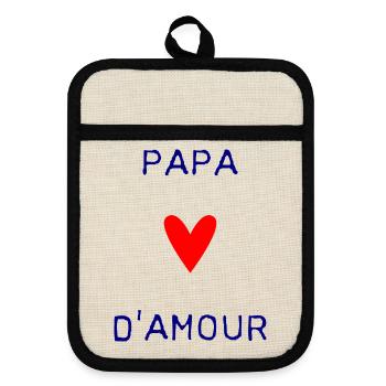 BONNE FÊTE PAPA. PAPA. FÊTE DES PÈRES. PÈRE - Maniques avec dos en caoutchouc - lin/noir  - Devant