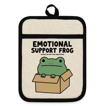Emotionaler Unterstützungsfrosch - Topflappen mit Gummirückseite - Leinen/Schwarz  - Vorne