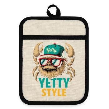 Yetty Style Yeti Graphic - Pot holders with rubber back - linen/black  - Front