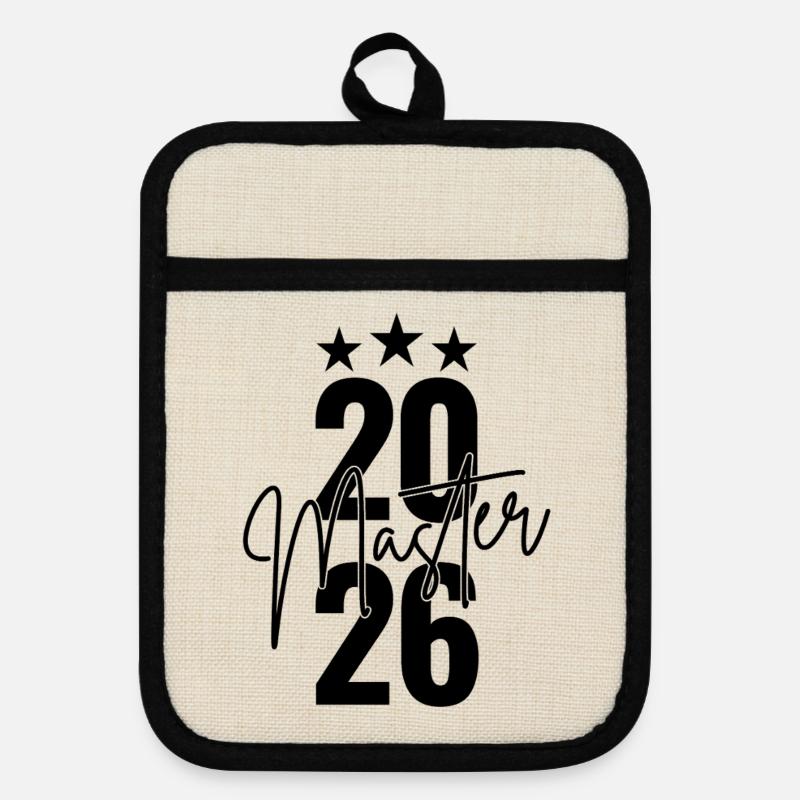 Master 2026 - Pot holders with rubber back - linen/black 