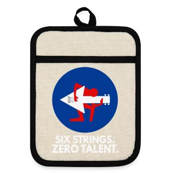 Six Strings Zero Talent - Topflappen mit Gummirückseite - Leinen/Schwarz  - Vorne