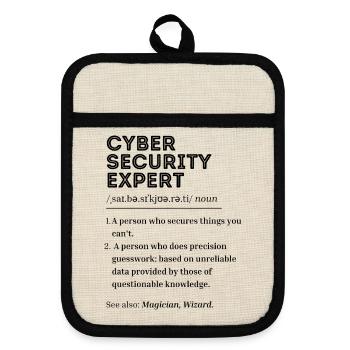 Witzige Definition des Cyber-Sicherheitsexperten - Topflappen mit Gummirückseite - Leinen/Schwarz  - Vorne
