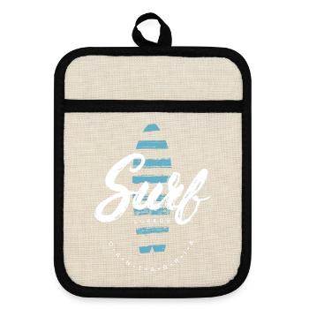 Surf Loredo Strandlogo Streifen - Topflappen mit Gummirückseite - Leinen/Schwarz  - Vorne