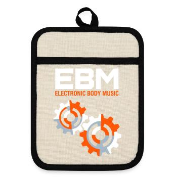 Electronic Body Music - EBM Industrial - Topflappen mit Gummirückseite - Leinen/Schwarz  - Vorne