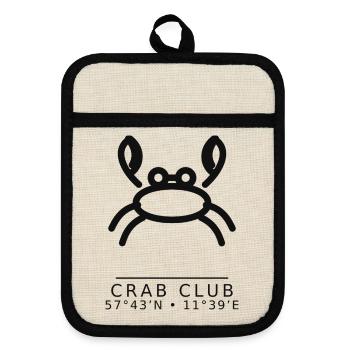 CrabClub: Koordinaten - Topflappen mit Gummirückseite - Leinen/Schwarz  - Vorne