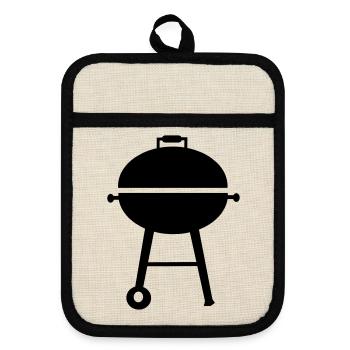 Barbecue Barbecue - Maniques avec dos en caoutchouc - lin/noir  - Devant