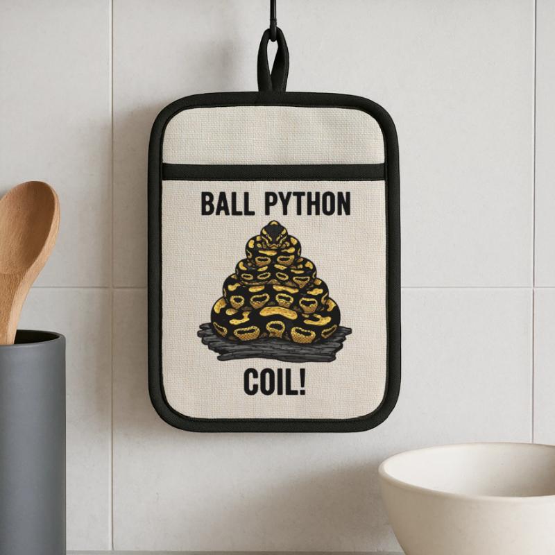 Royal Python Ball Python Coil Reptile Pyramid Pot holders with rubber back