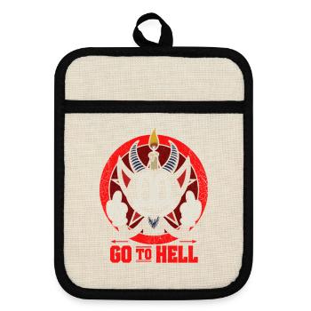 Go to hell - Topflappen mit Gummirückseite - Leinen/Schwarz  - Vorne