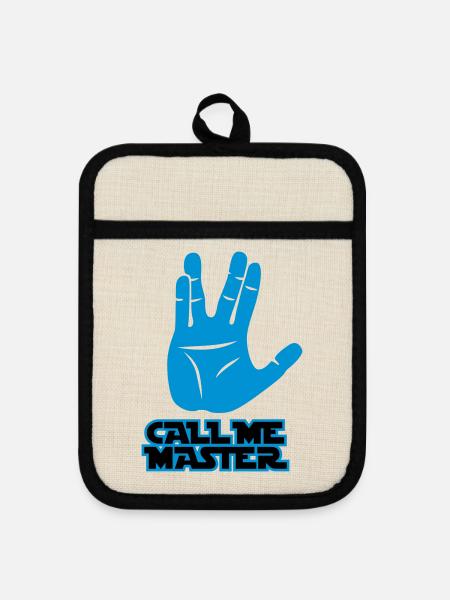 Call me Master - Topflappen mit Gummirückseite - Leinen/Schwarz