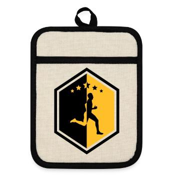 Running / Jogging / Run / Trail / Sport - Pot holders with rubber back - linen/black  - Front
