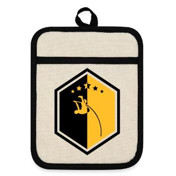 Pole Vault - Stabhochsprung - Saut à la Perche - Pot holders with rubber back - linen/black  - Front