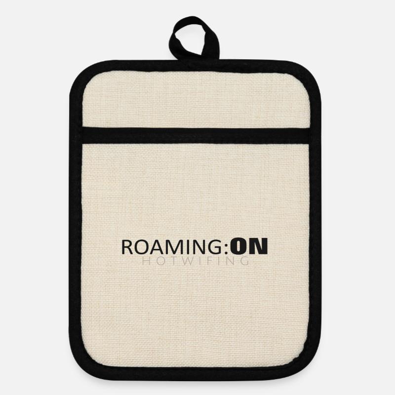 ROAMING: ON - Pot holders with rubber back - linen/black 