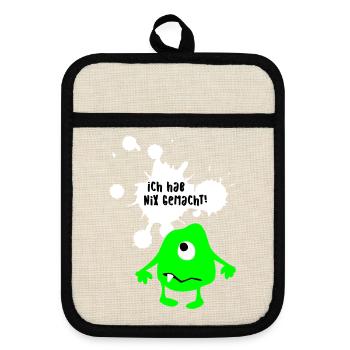Monsterunschuldig lustige coole Bilder Quotes Fun - Topflappen mit Gummirückseite - Leinen/Schwarz  - Vorne