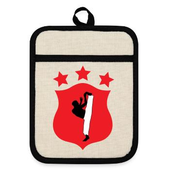 Capoeira - Fighting - Dance - Pot holders with rubber back - linen/black  - Front
