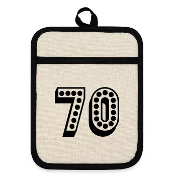ANNIVERSARY. HAPPY BIRTHDAY. HAPPY BIRTHDAY. - Pot holders with rubber back - linen/black  - Front