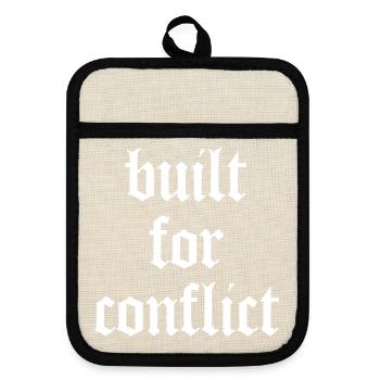 Built for Conflict - Bodybuilding & Gym - Topflappen mit Gummirückseite - Leinen/Schwarz  - Vorne