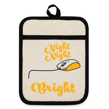 Silent Night Gaming Night All Calm Screens Bright - Pot holders with rubber back - linen/black  - Front