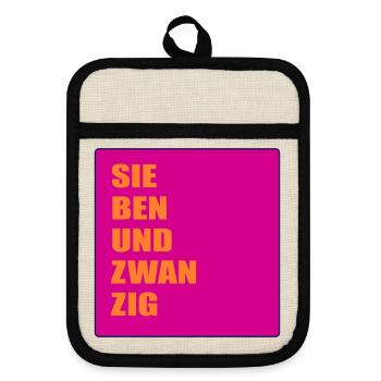 Jahr 2027 Siebenundzwanzig - Topflappen mit Gummirückseite - Leinen/Schwarz  - Vorne