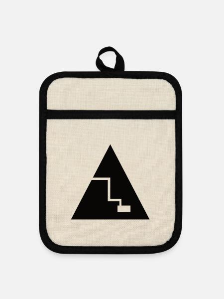 Pyramide - T-Shirt Design - Topflappen mit Gummirückseite - Leinen/Schwarz